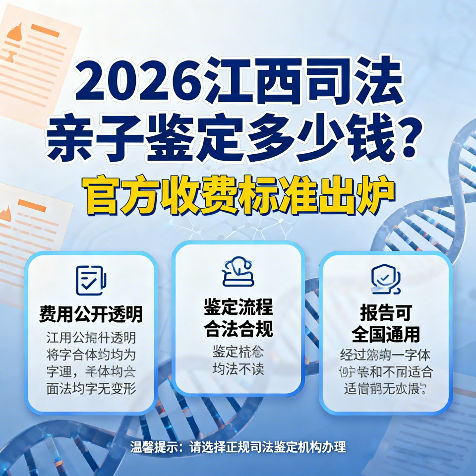 2026江西司法亲子鉴定多少钱？官方收费标准出炉