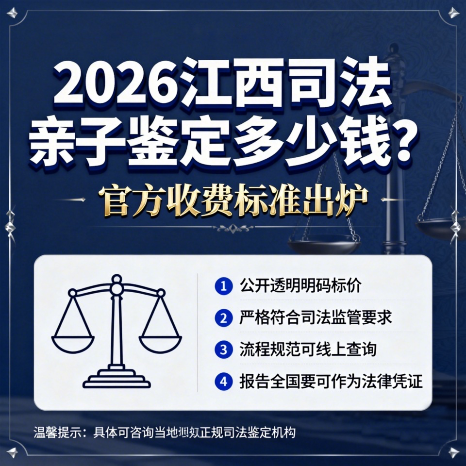 江西上户口亲子鉴定费用多少？2026办理流程超简单